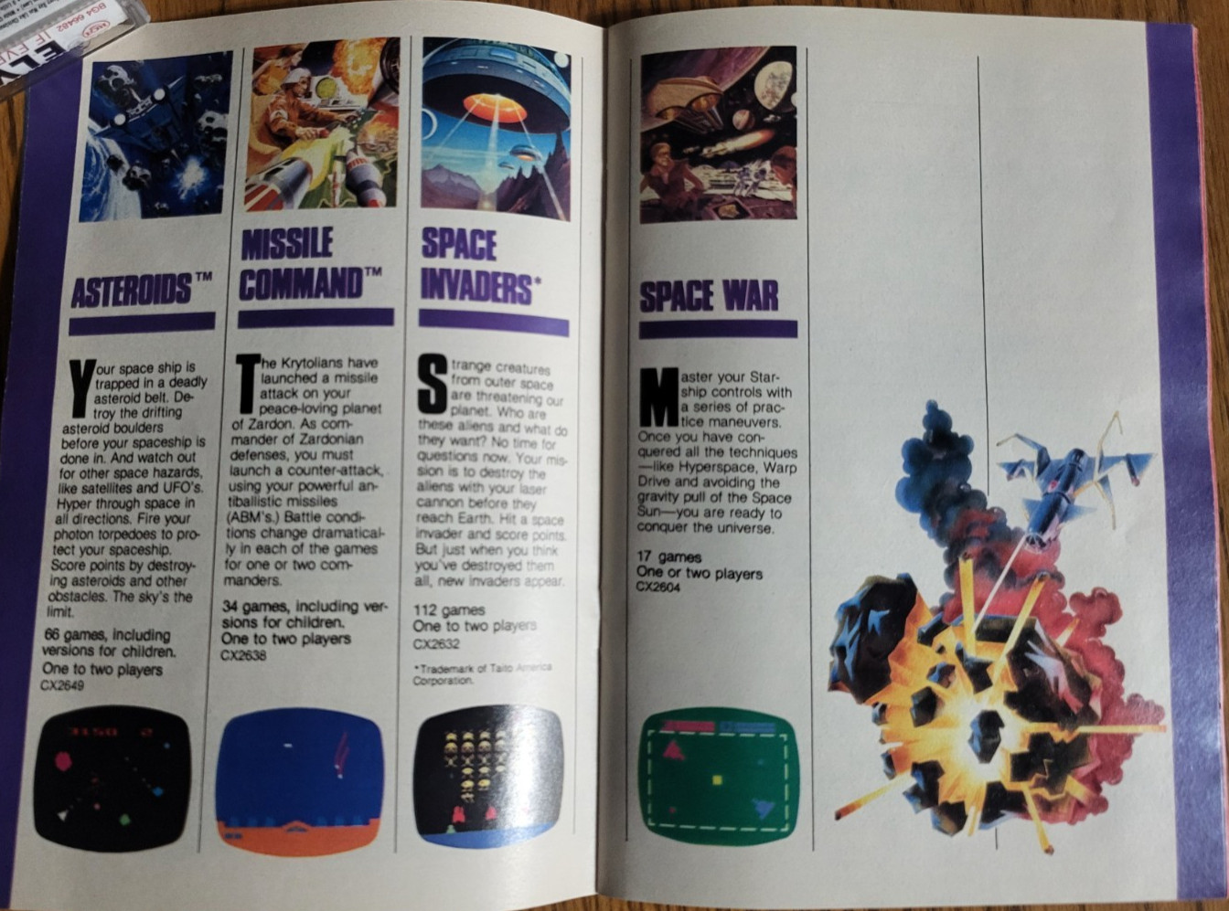 Vintage 1981 Atari 2600 Catalog 45 Game Program Cartridges Orignl Booklet Insert