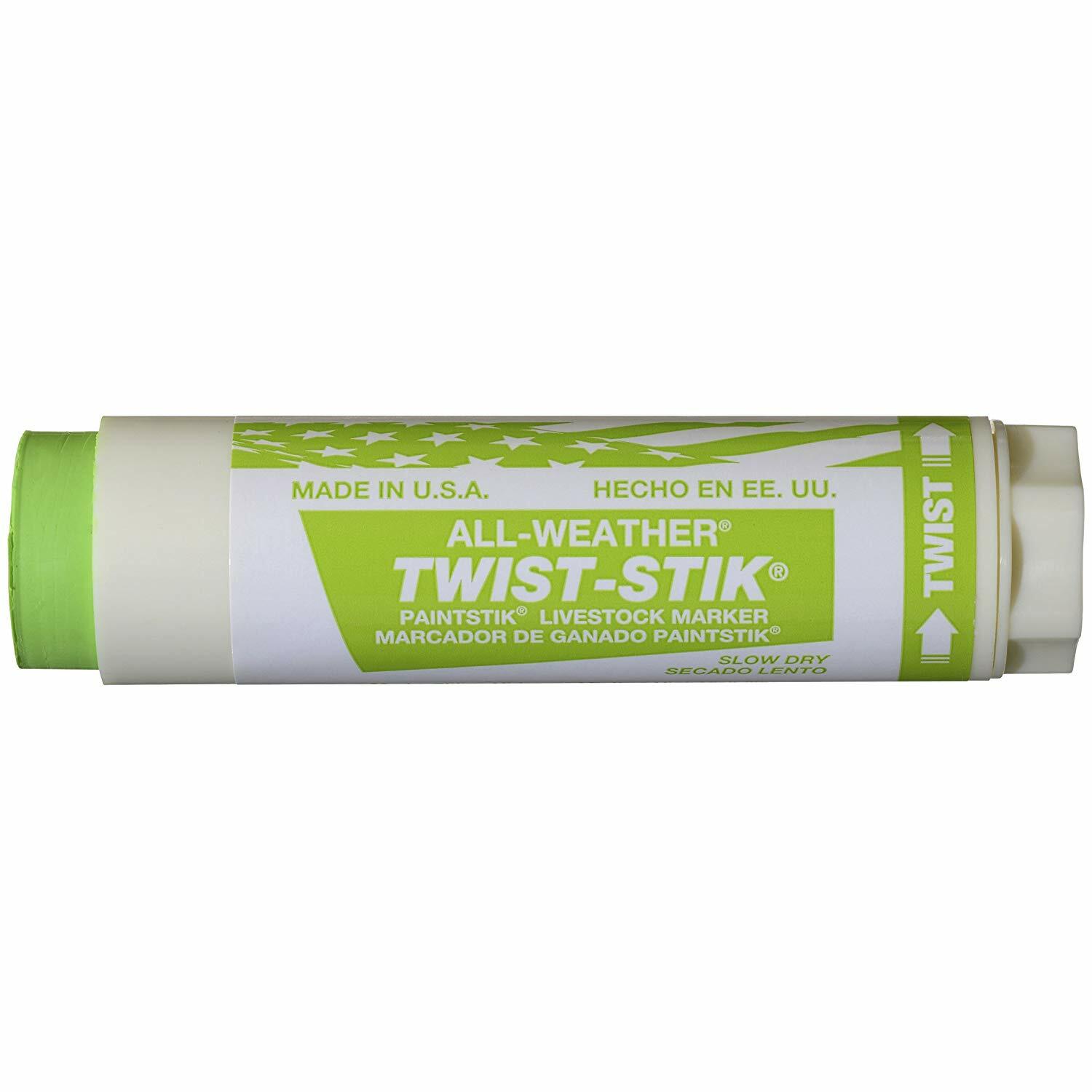 Livestock Markers Twist Sticks Fl. Green 12 Count