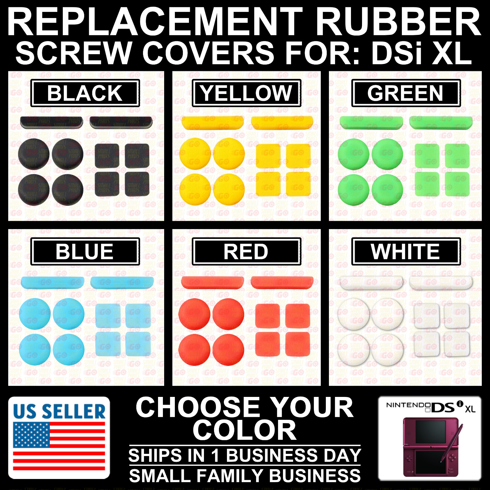 DSi XL Screw Hole Rubber Dust Cover Plug for Nintendo NDSi XL/LL Replacement