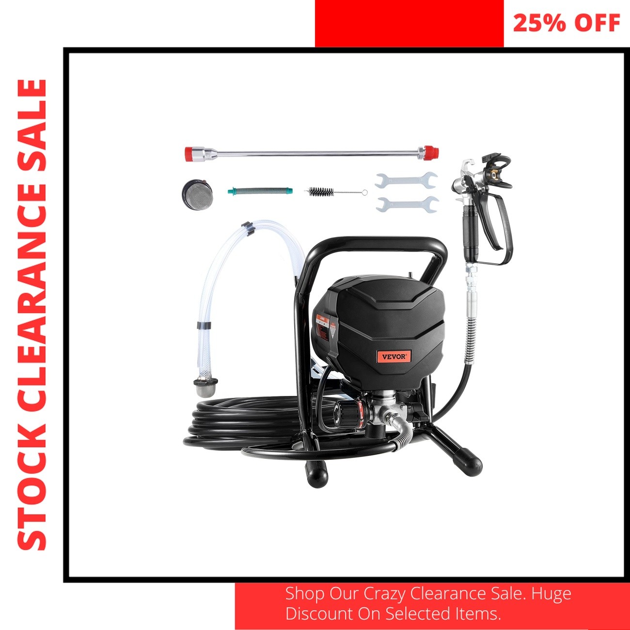VEVOR Stand Airless Paint Sprayer 650W 3000PSI