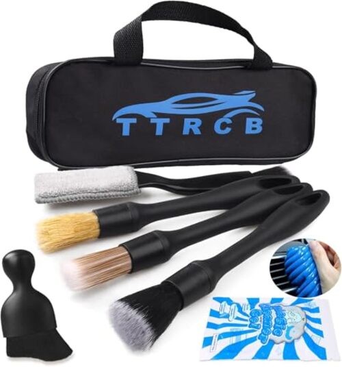 7PCS Car Detailing Brush Set - Ultra Soft Boars Hair - Car Interior Detailing