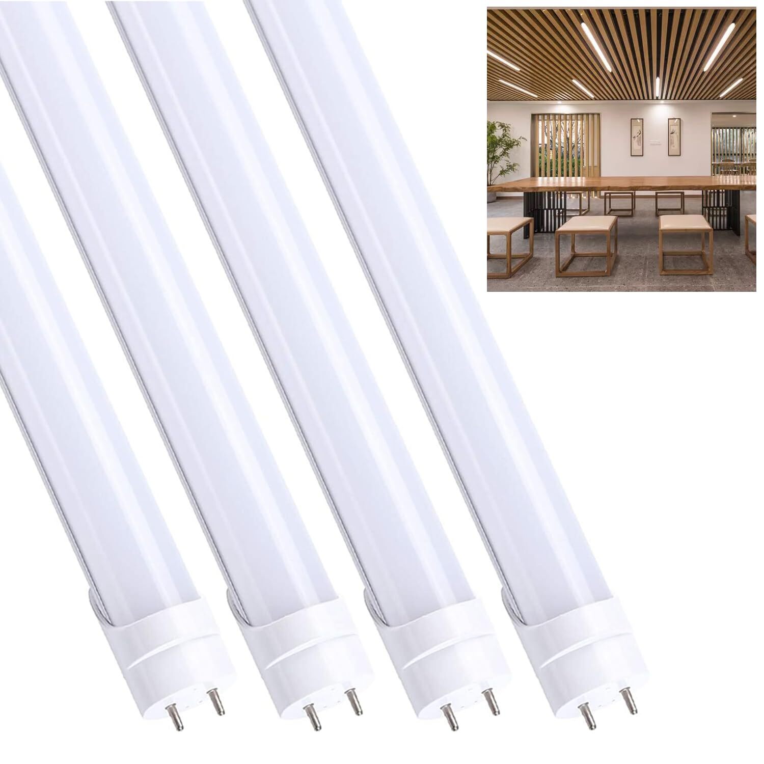 4 x 4FT LED Light Tube 6500K Daylight Ballast Bypass Type B Light 18W T8 T10 T12