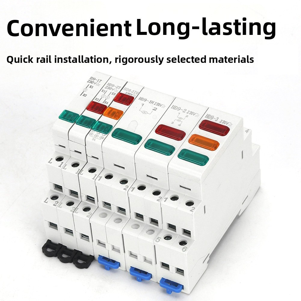 White Plastic 230V LED Signal Lamp for din Rail Mount for Industrial Panel Use