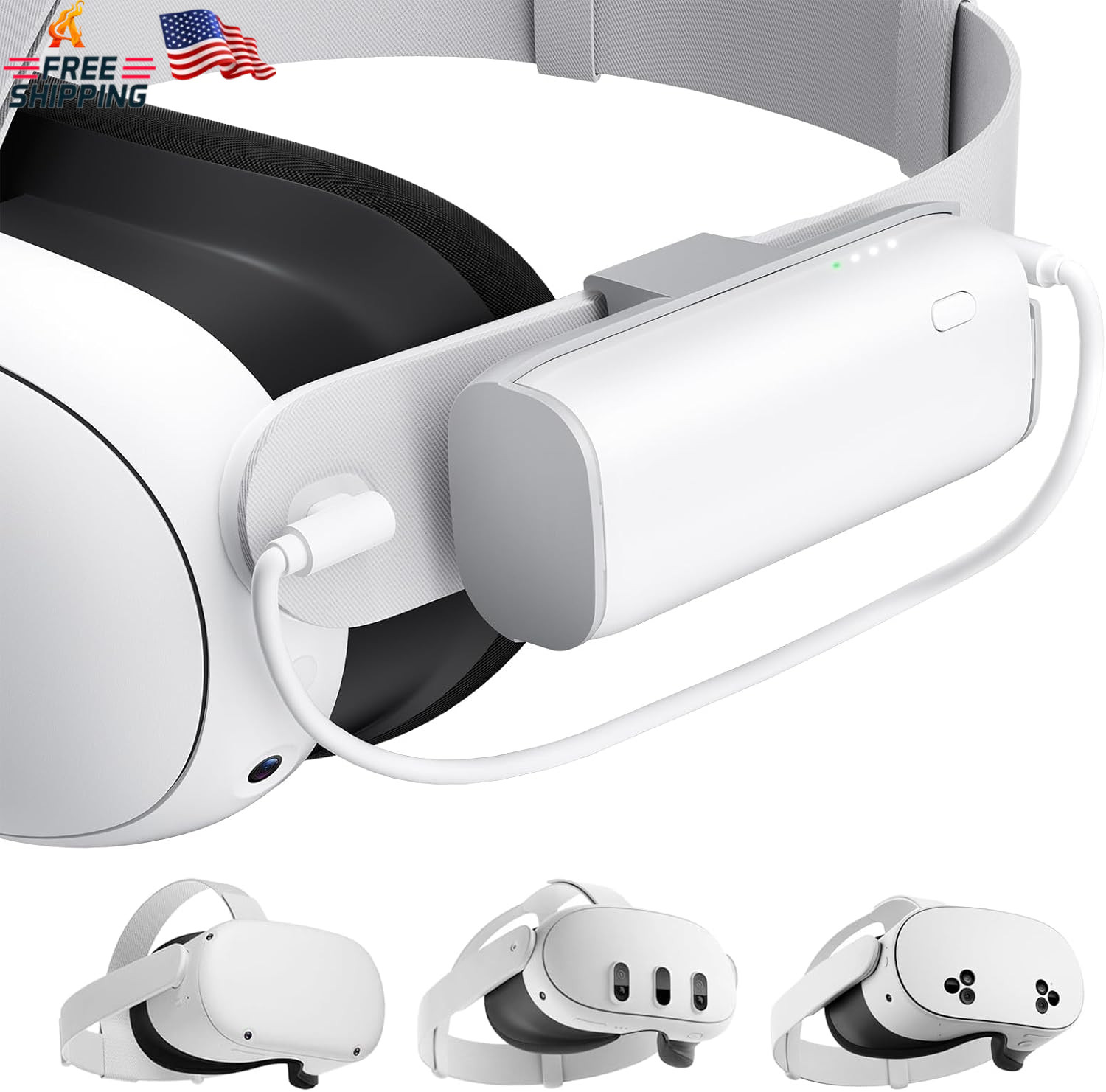 SUPERUS Battery Pack for Meta Quest 3/3S & Oculus Quest 2, 5000Mah, PD20W Fast C
