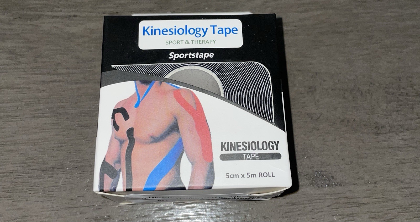 Kinesiology Tape Sport & Therapy Sportstape Self Adhere Wrap Black 5cm x 5m Roll