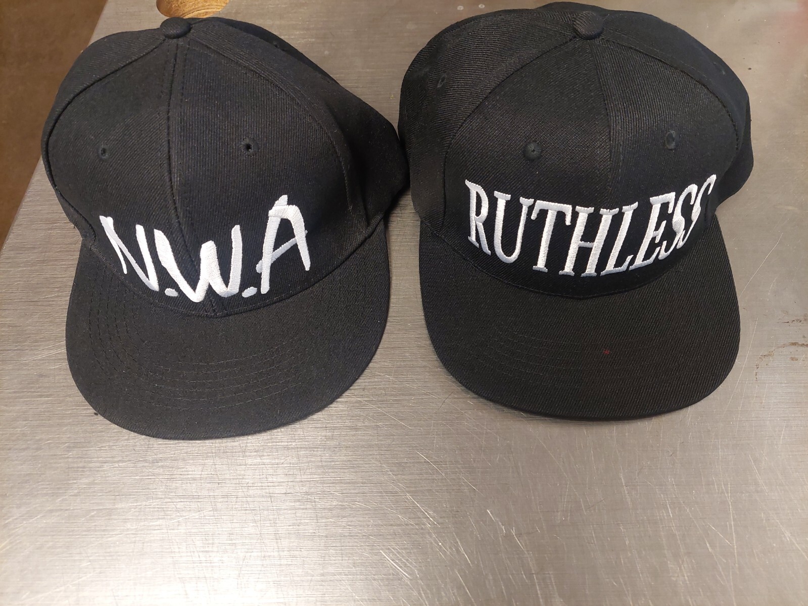 Ruthless Records and NWA snapback adult Flat Bill Hat Cap Black lot of 2
