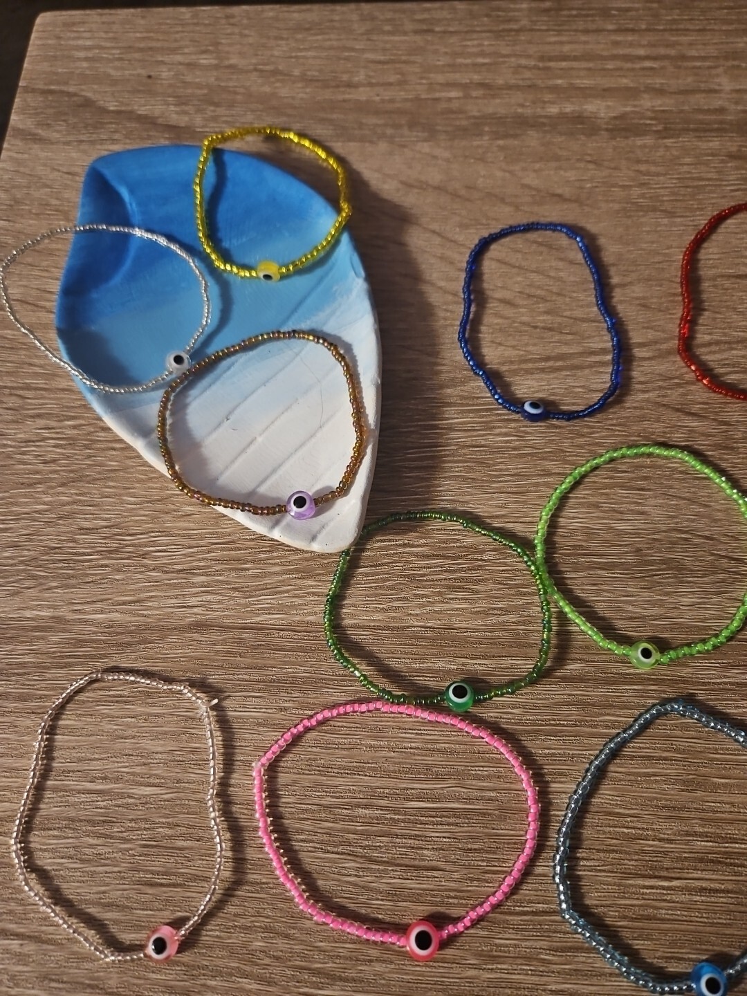 Evil Eyes Handmade Stretchy Bracelets Set Of 12