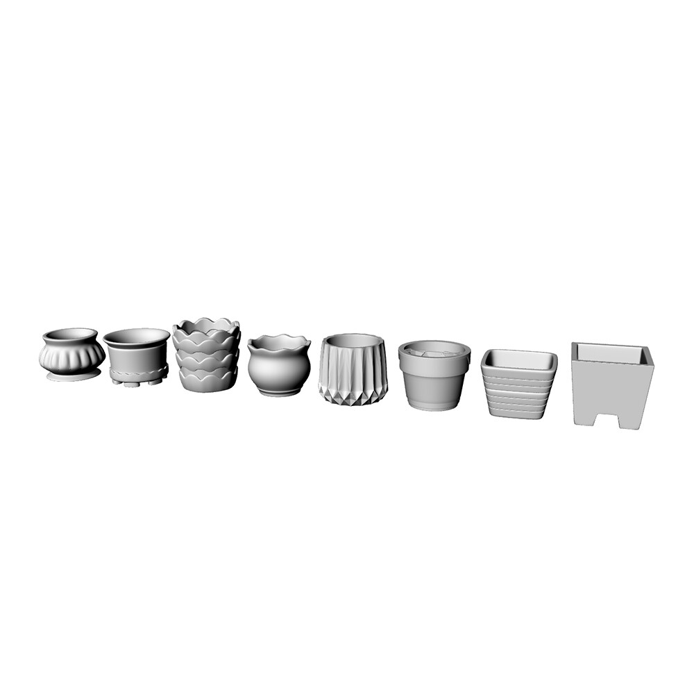 Outside Flower Pots S OO HO TT N Z Gauge For Railroads Dioramas Scenery Terrain