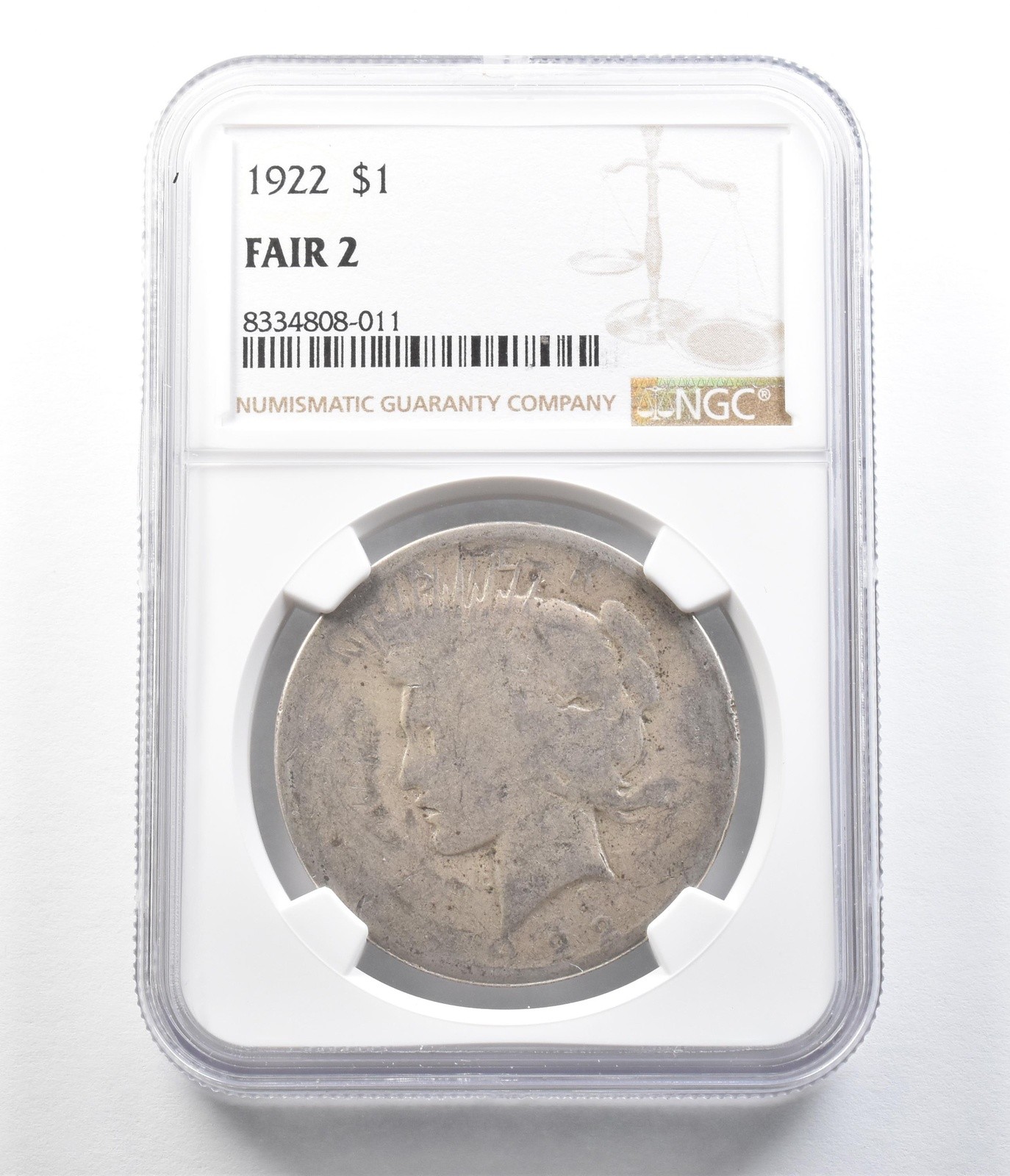 1922 Peace Silver Dollar Fair 2 NGC Lowball *9629
