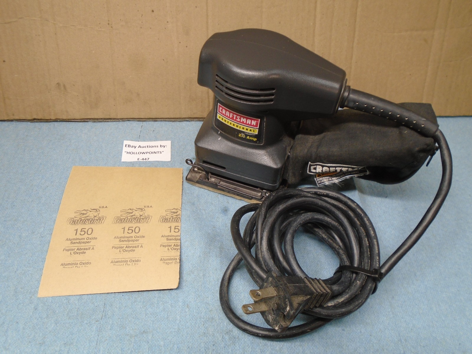 Craftsman No. 315.277012 Finishing Sander 1/4" Sheet Type w Dust Bag Tested E447