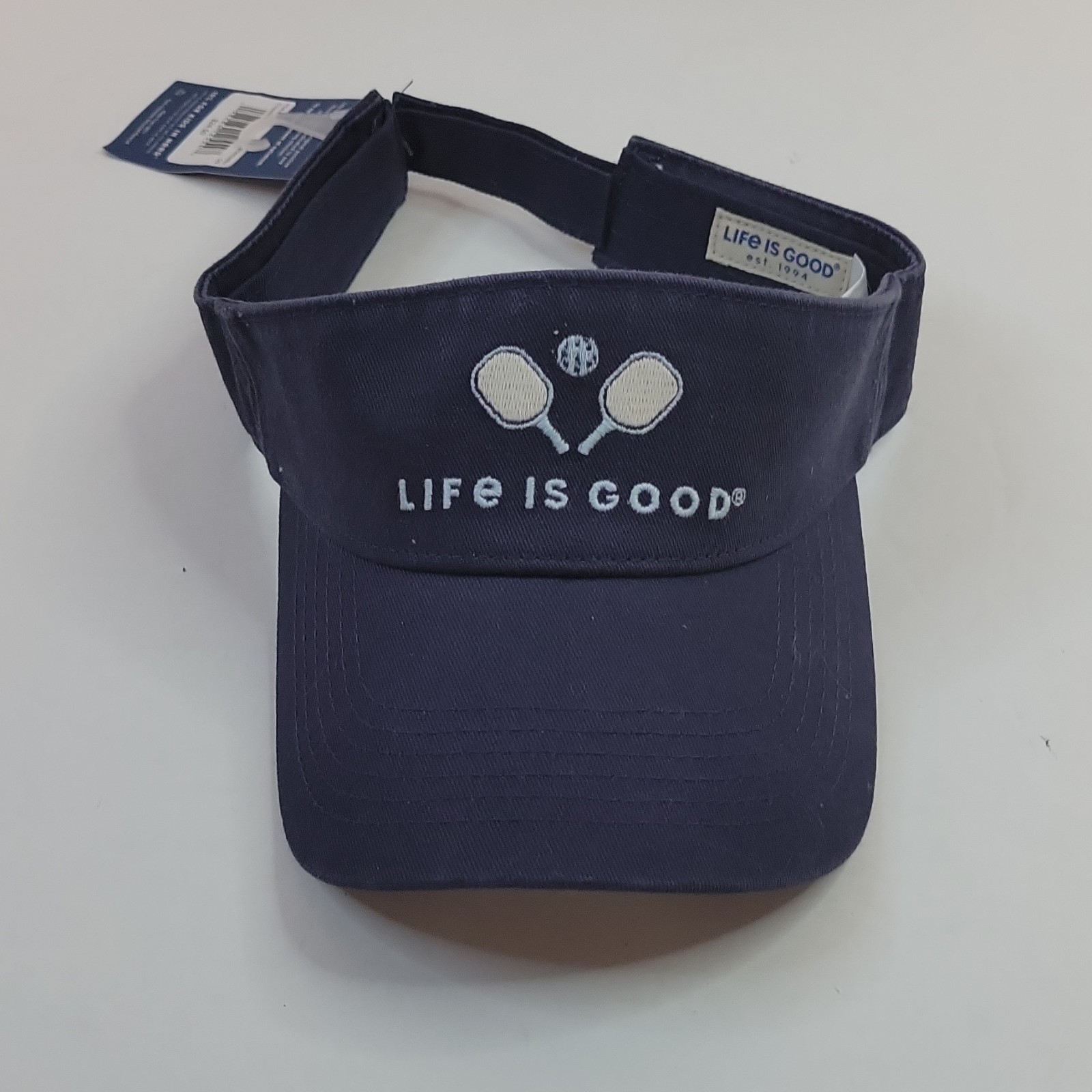 Life is Good Blue 100% Cotton Adjustable Pickleball Visor, Brand New With Tags