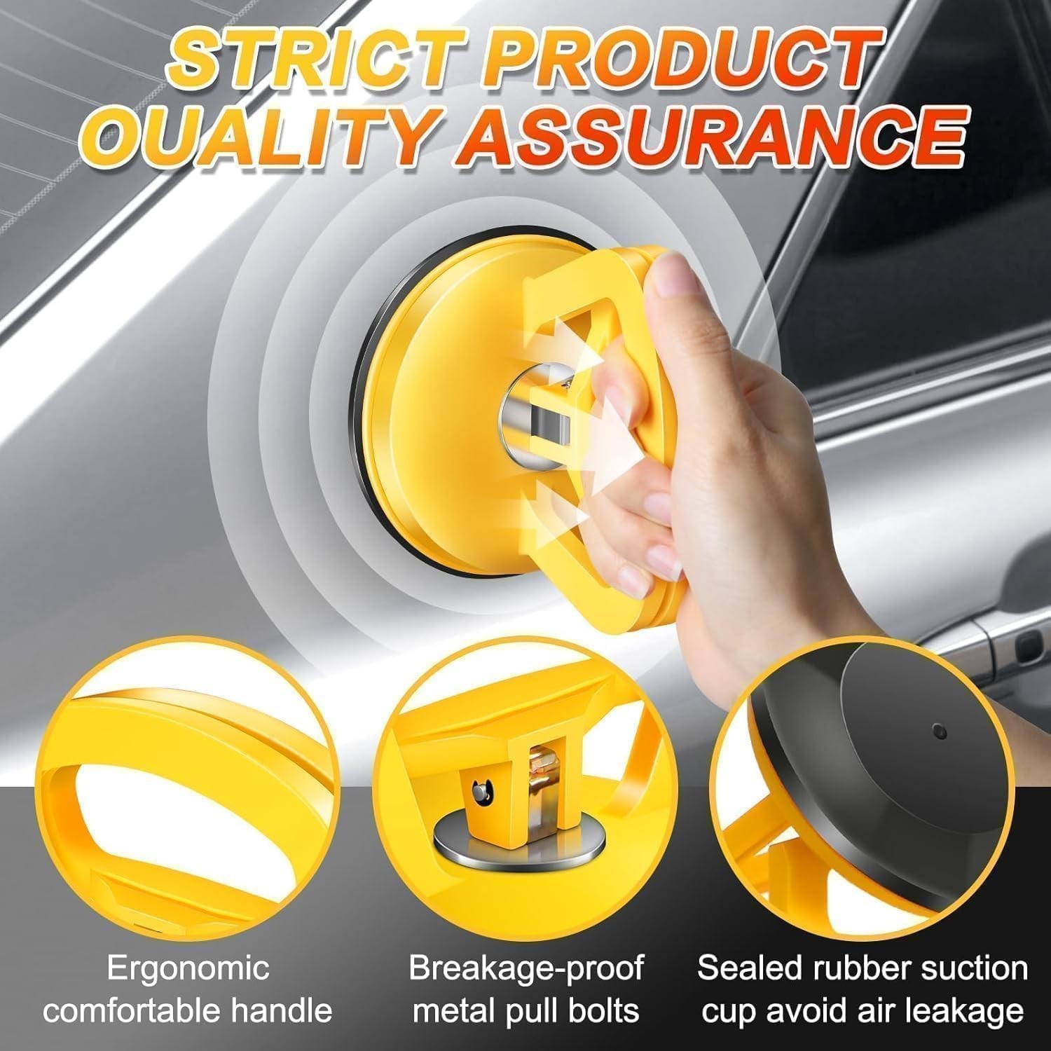 3 Pack Car Dent Puller Powerful Suction Cup Auto Body Panel Damage Remover