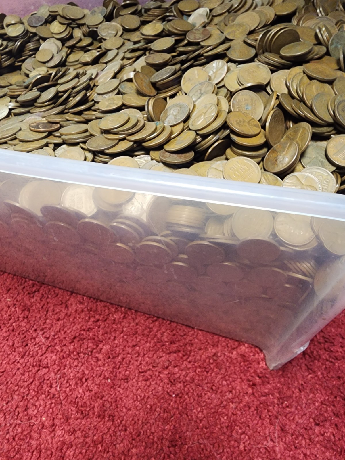 Large Lot Of Unsorted Wheat Pennies