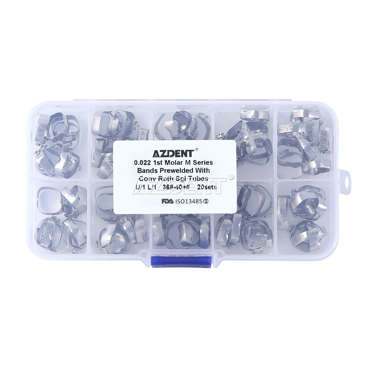20set Dental Ortho 1st Molar Roth.022 Buccal Tube with Band 36#-40+# Convertible
