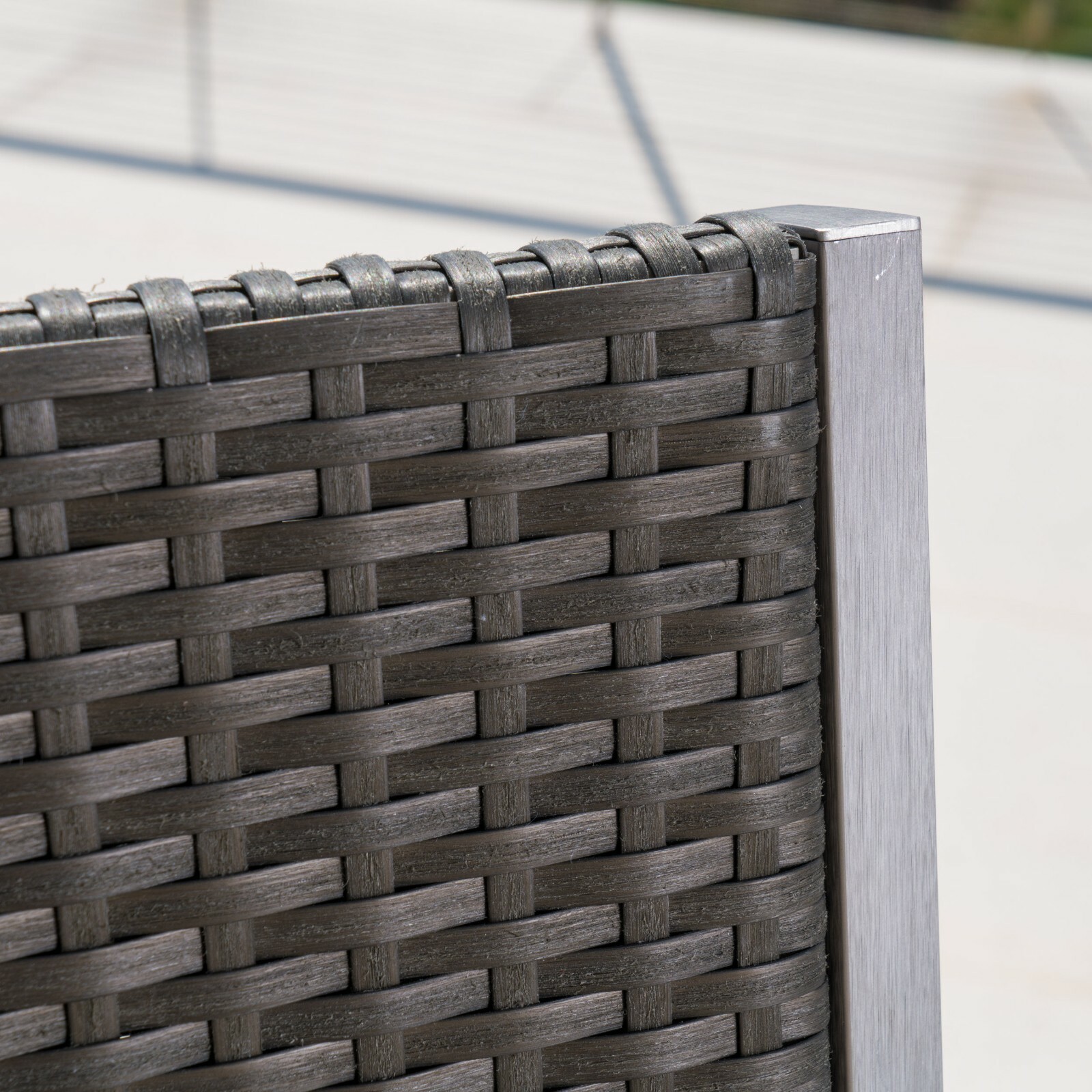 Capral Outdoor Modern 3-Piece Gray Wicker Bar Set with Aluminum Frame