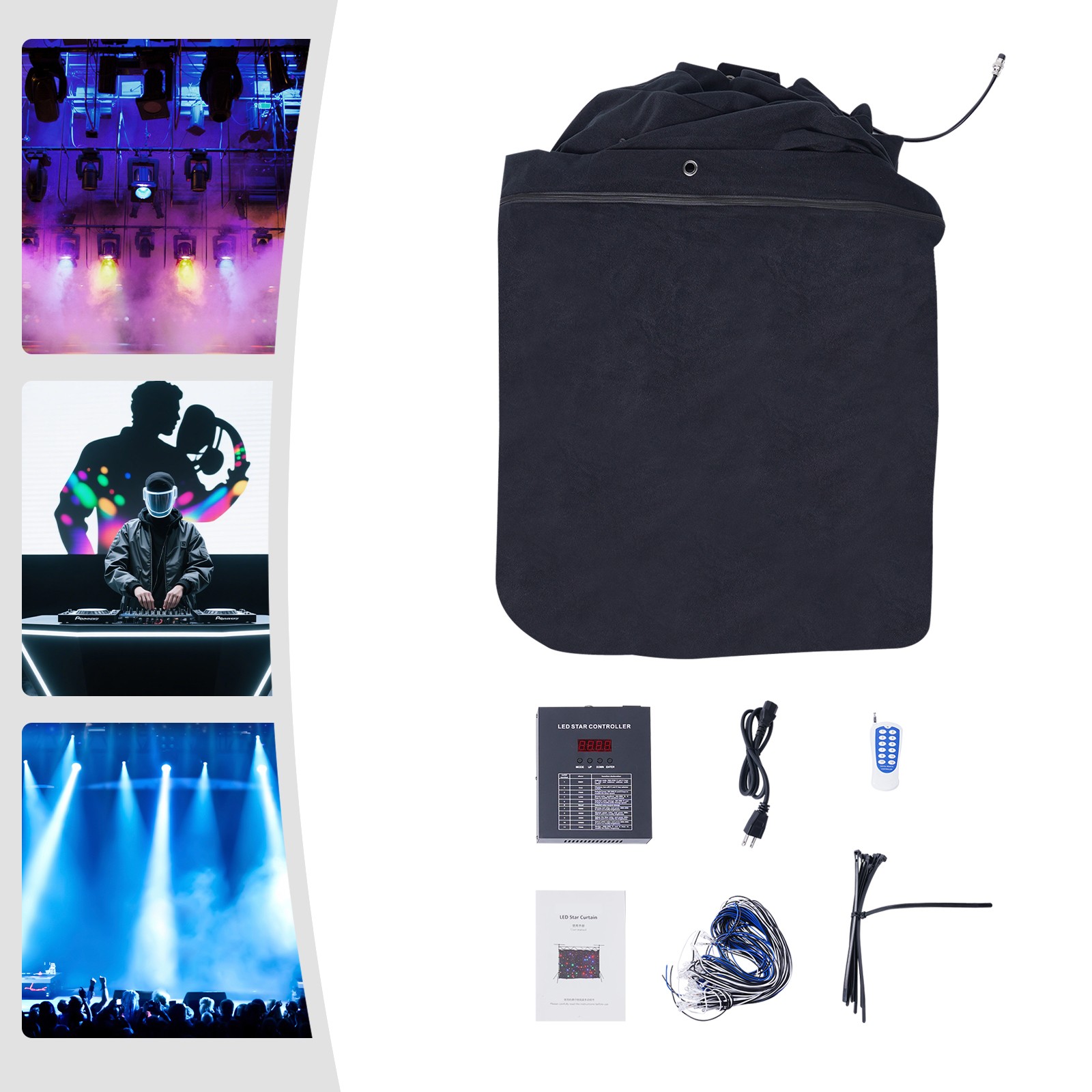 6*3m LED Star Curtain,Master-slave, DMX512 Control LED Stage Backdrop