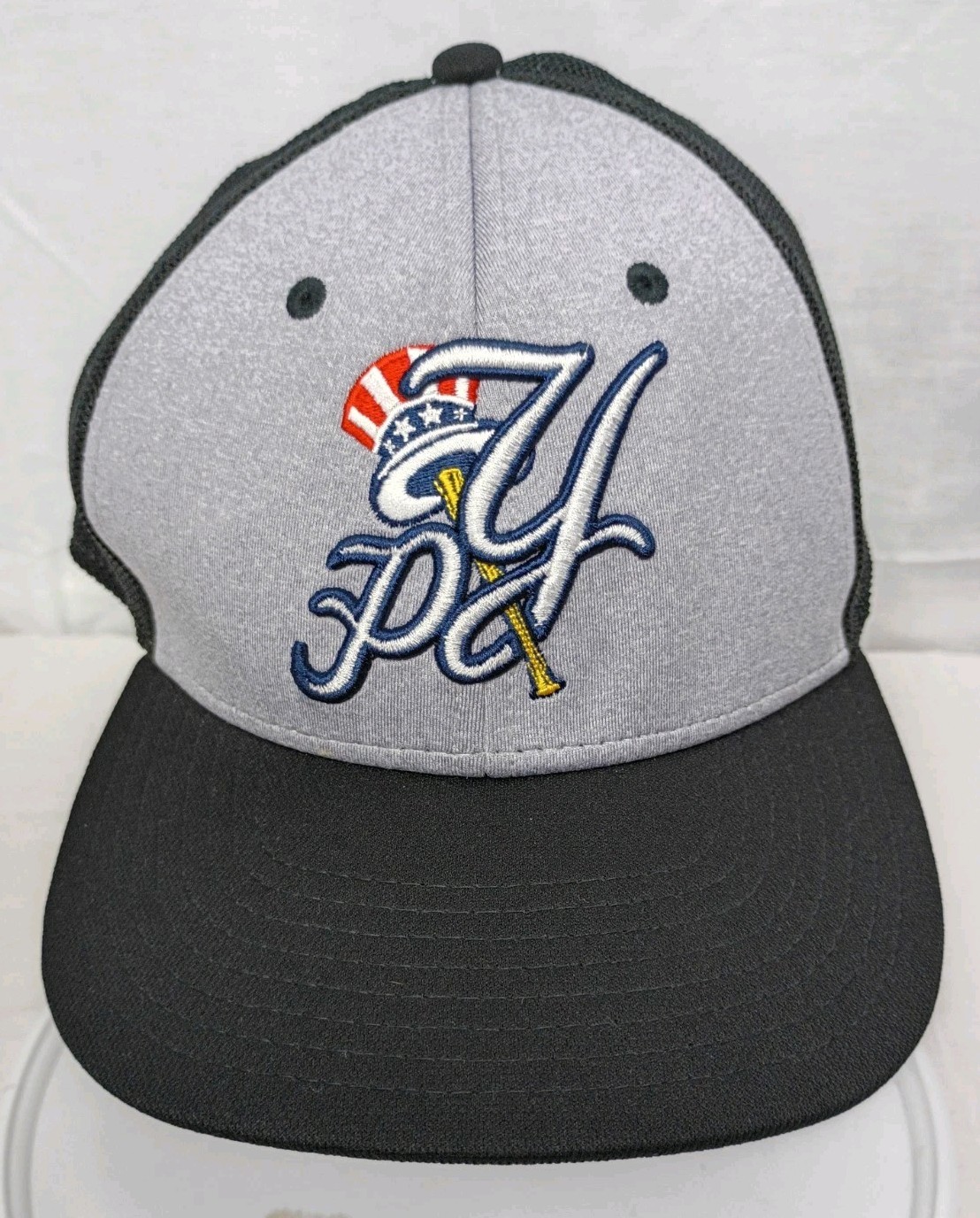 Pulaski Yankees MiLB OC Sports Gray Black Trucker Flex Hat XL XXL A-Flex Retro