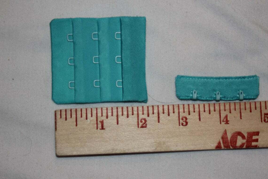 Lot 1 dozen pair bra replacement hook hooks light turquoise 3 rows