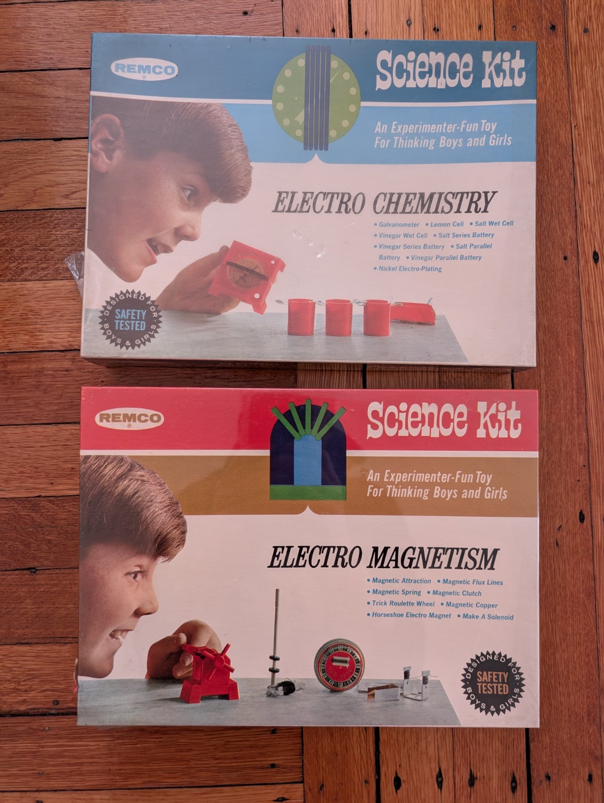 Lot of 2 Vintage REMCO Electro Chemistry Magnetism Science Kits 1969 Sealed Toy