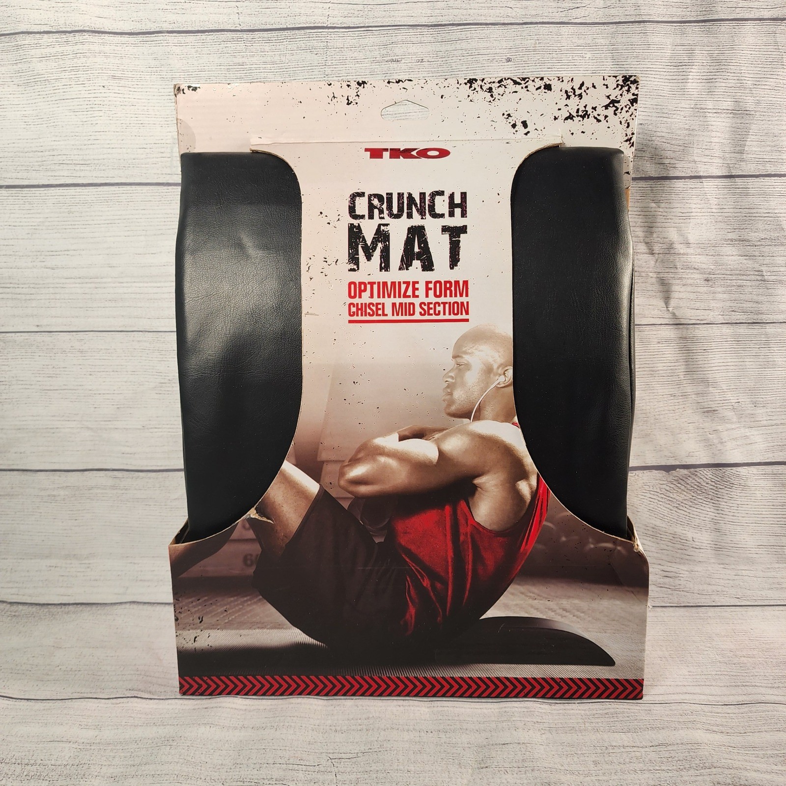 TKO Crunch Mat Abdominal Trainer Core Workout Lumbar Support Black TR0077M-BKA