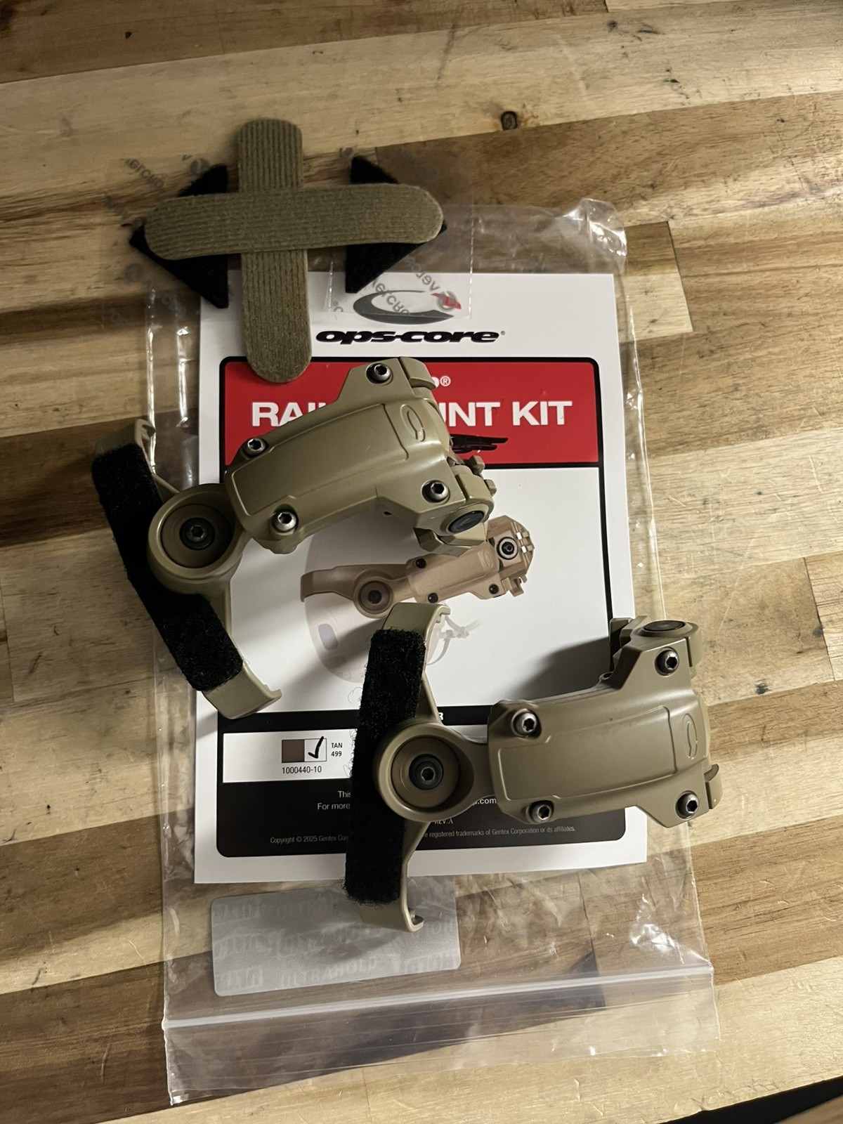 Ops-Core AMP Arms rail mount kit TAN gentex
