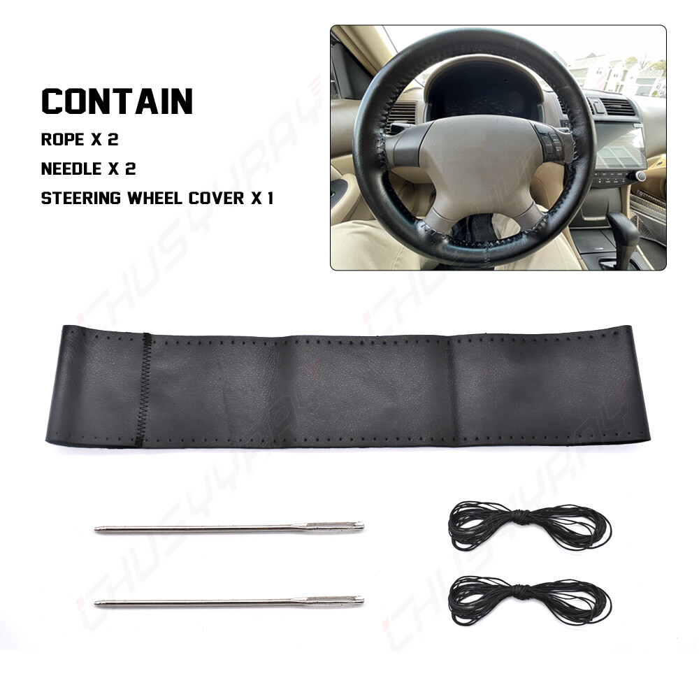 15" Steering Wheel Cover Genuine Leather for Infiniti G35 G37 G37X Q60