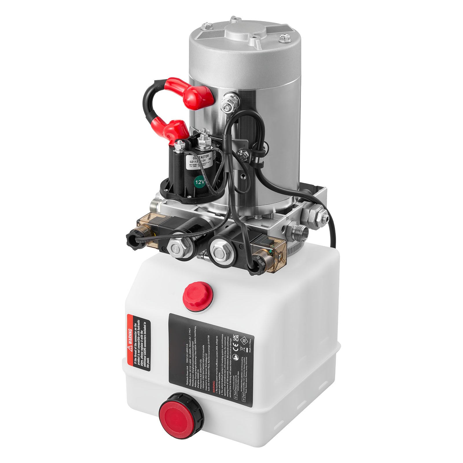 Uimoso 4 Quart DC 12V Double Acting Hydraulic Power Unit - White