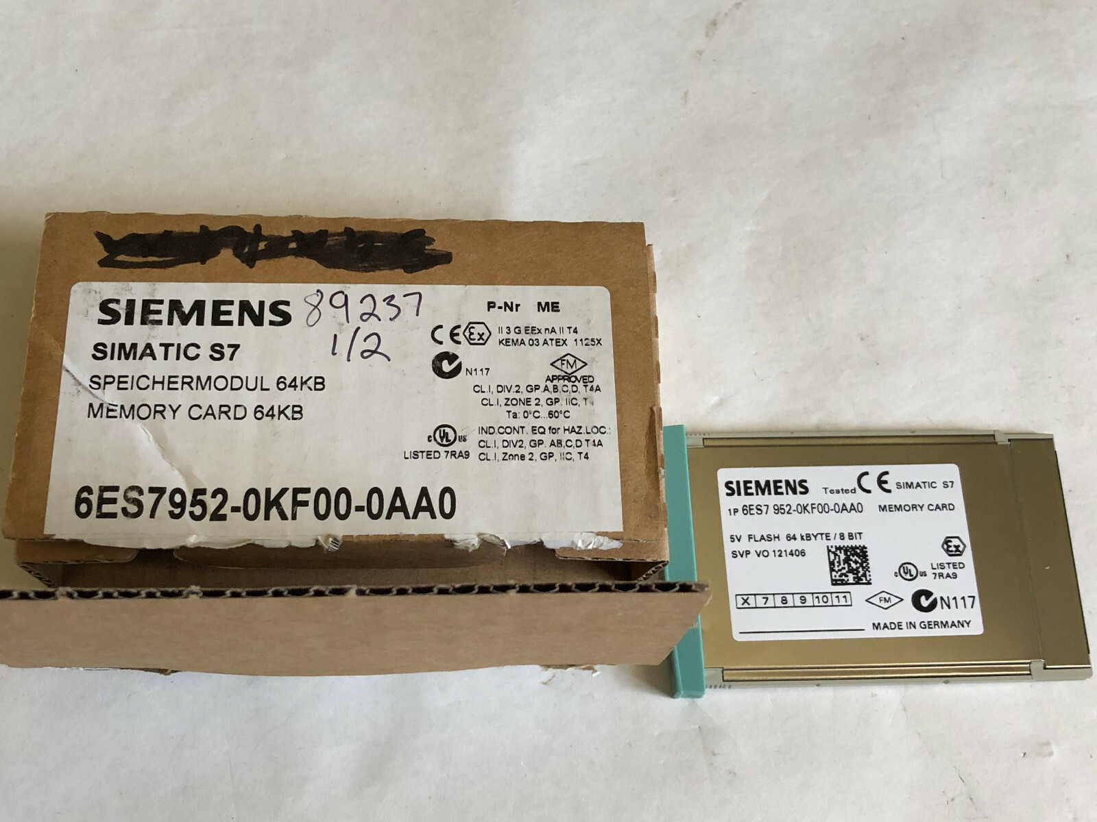 SIEMENS 6ES7 952-0KF00-0AA0 MEMORY CARD,MC 952/64 KB 5V, 6es7952-0kf00-0aa0,Ch