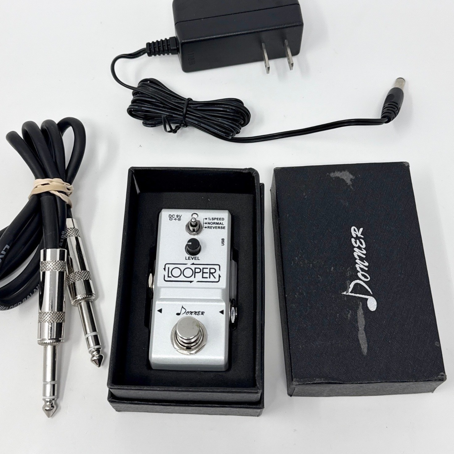 Donner Looper Guitar Effect Pedal with Power Supply and Live Wire Cable
