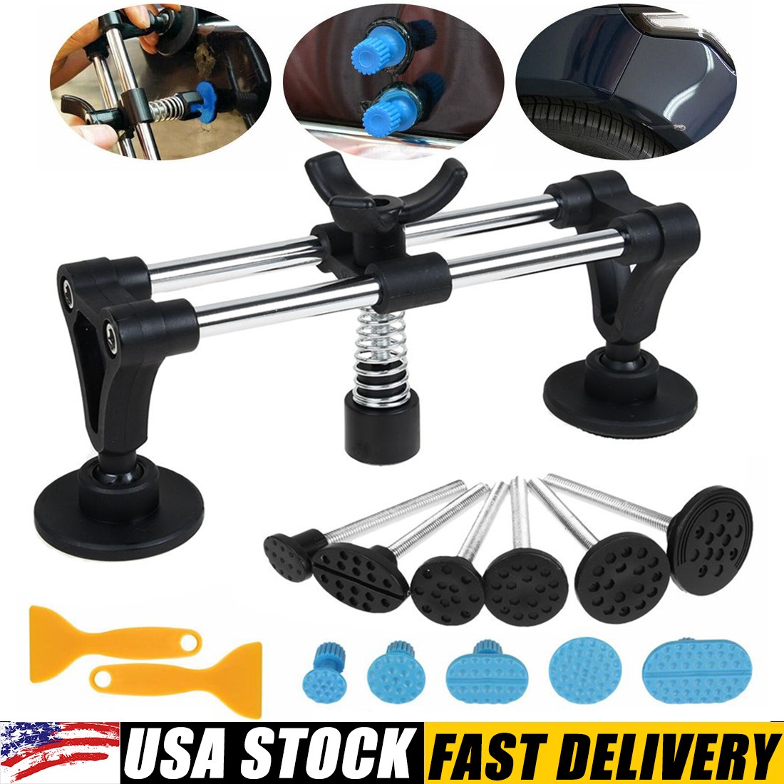 Paintless Dent Repair Tools Auto Body Repair Kit Double Pole Bridge Dent Puller