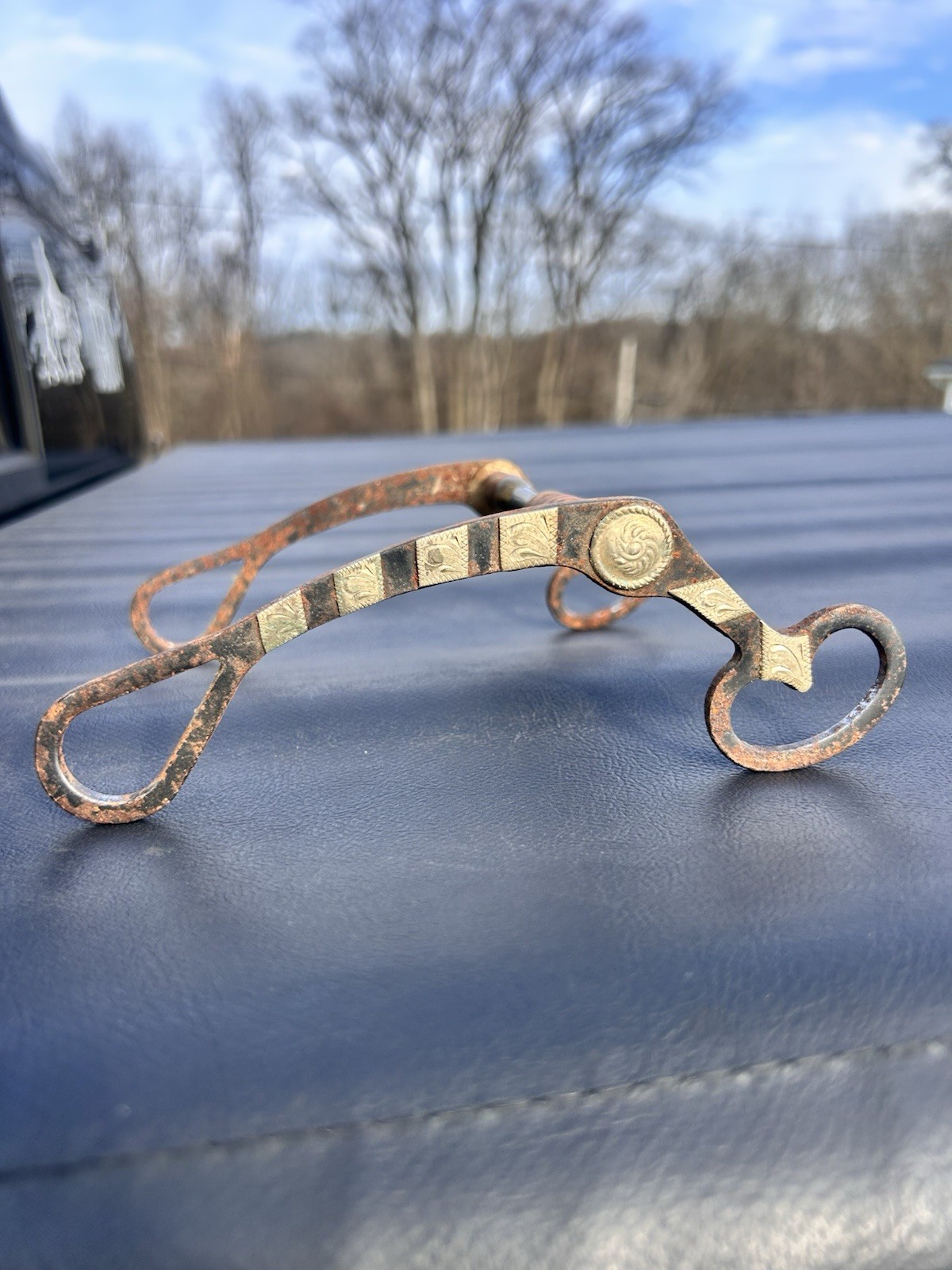 USED WESTERN SILVER CURB HORSE SHOW BIT VINTAGE HORSE TACK