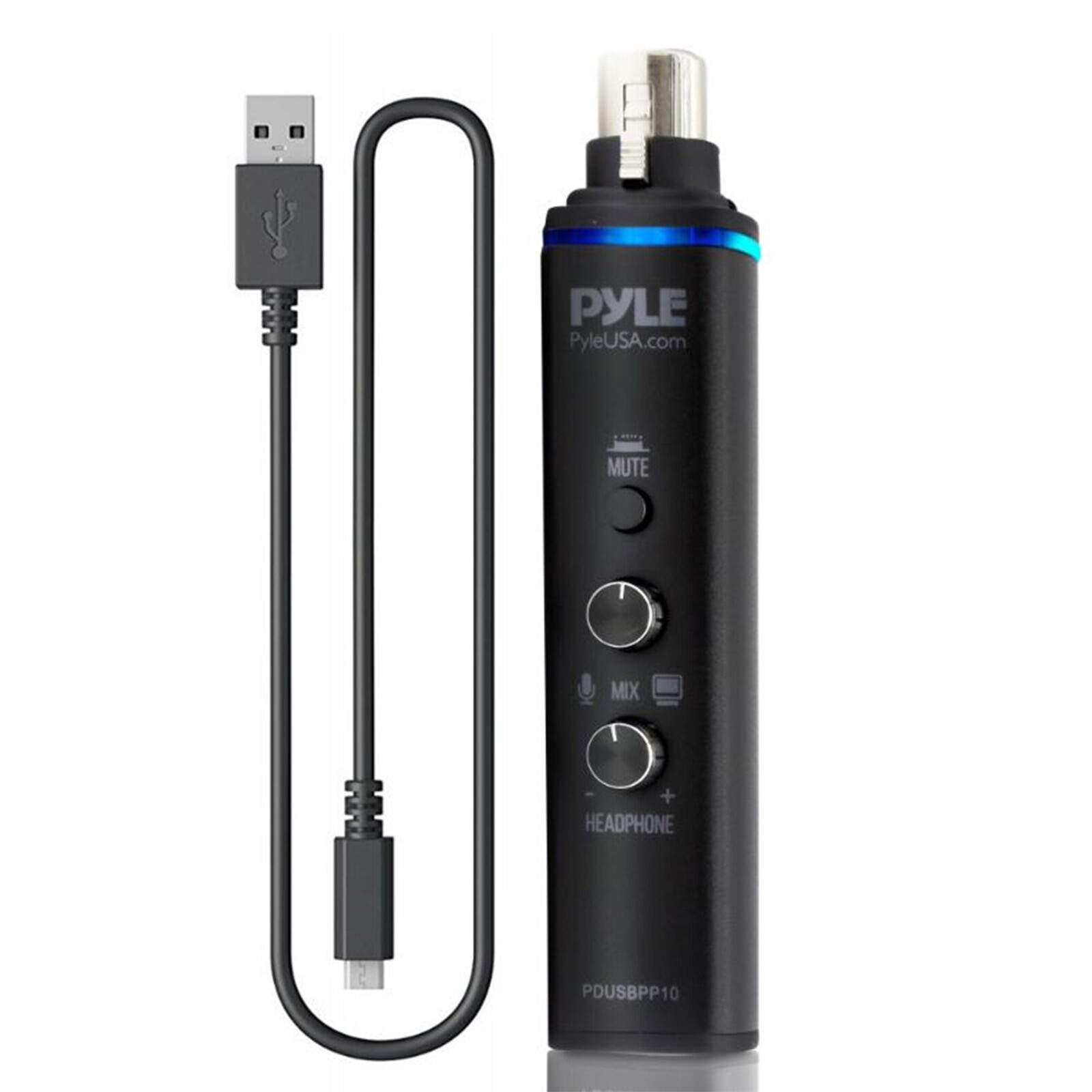 Microphone XLR-to-USB Adaptor (USB Mic Interface, USB Plug-and-Play)