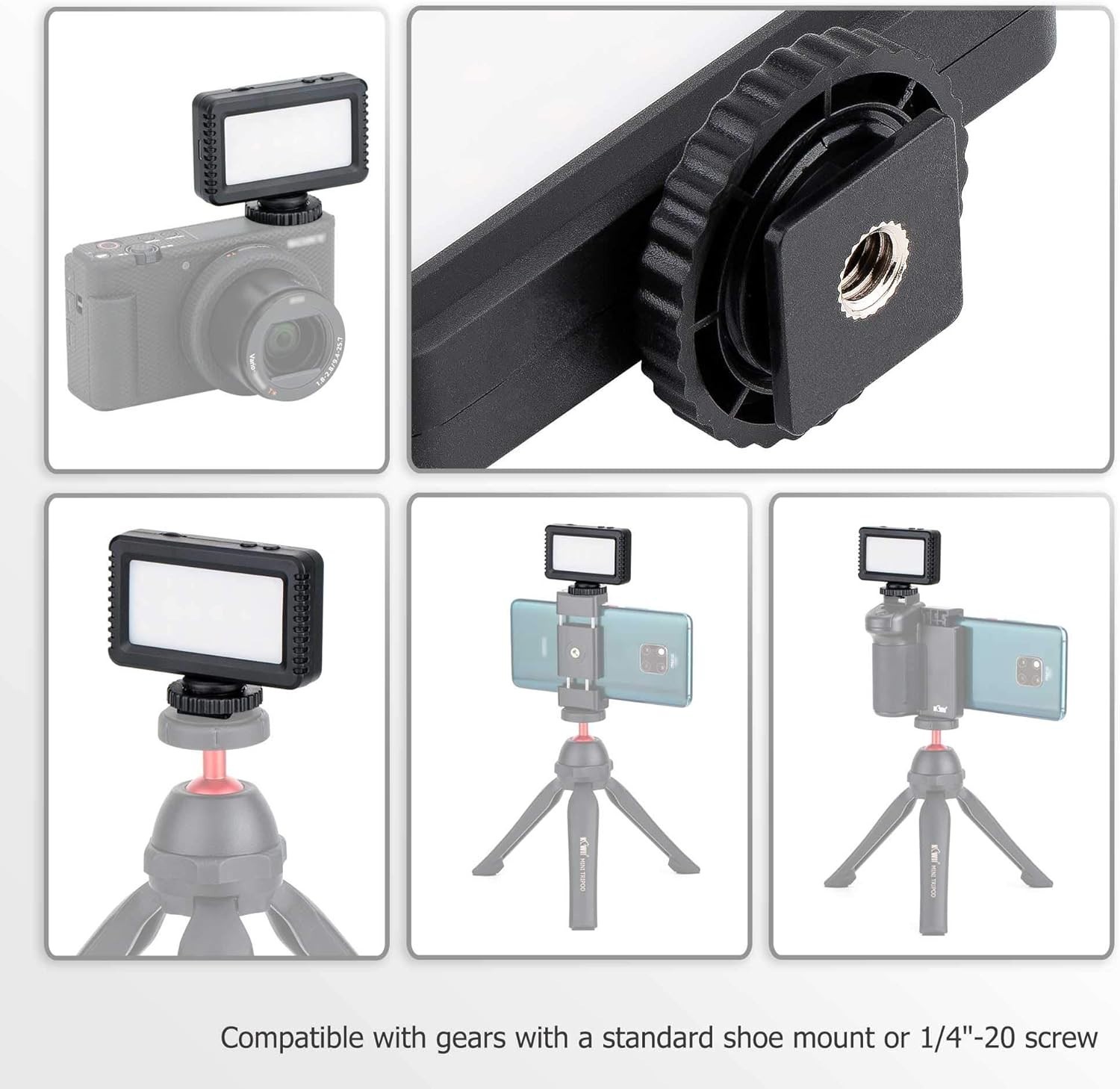 Mini LED Video Light for Sony ZV-1F ZV1F ZV-1 II ZV1 ZV-E10 II ZVE10 Canon Power
