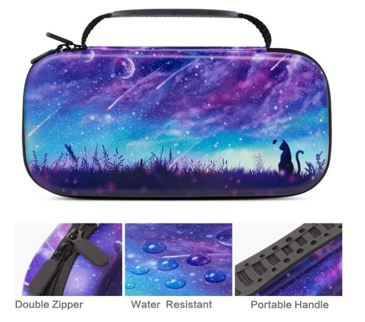 Nintendo Switch Carrying Case OLED CASE ONLY Cat Starry Night NEW