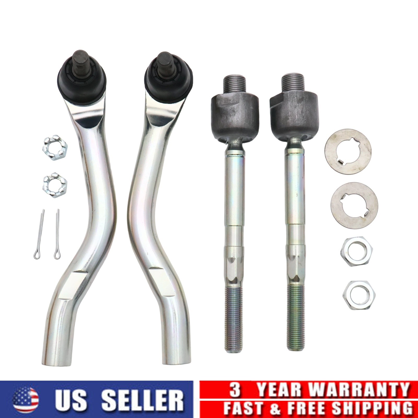 4Pcs Front Inner & Outer Tie Rod Ends Fits Honda Civic 2016 2017-2025 1.5L 2.0L
