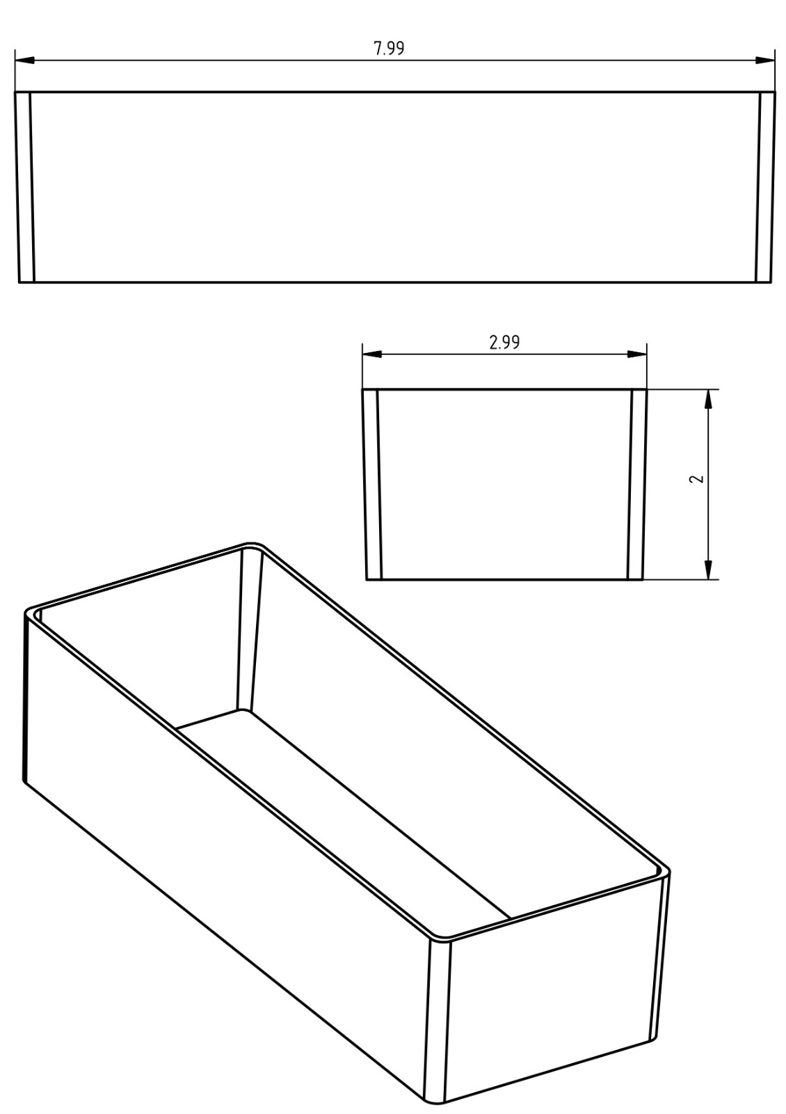 24pc 3x8" Drawer Organizer Bins Modular Storage Hardware Craft Toolbox
