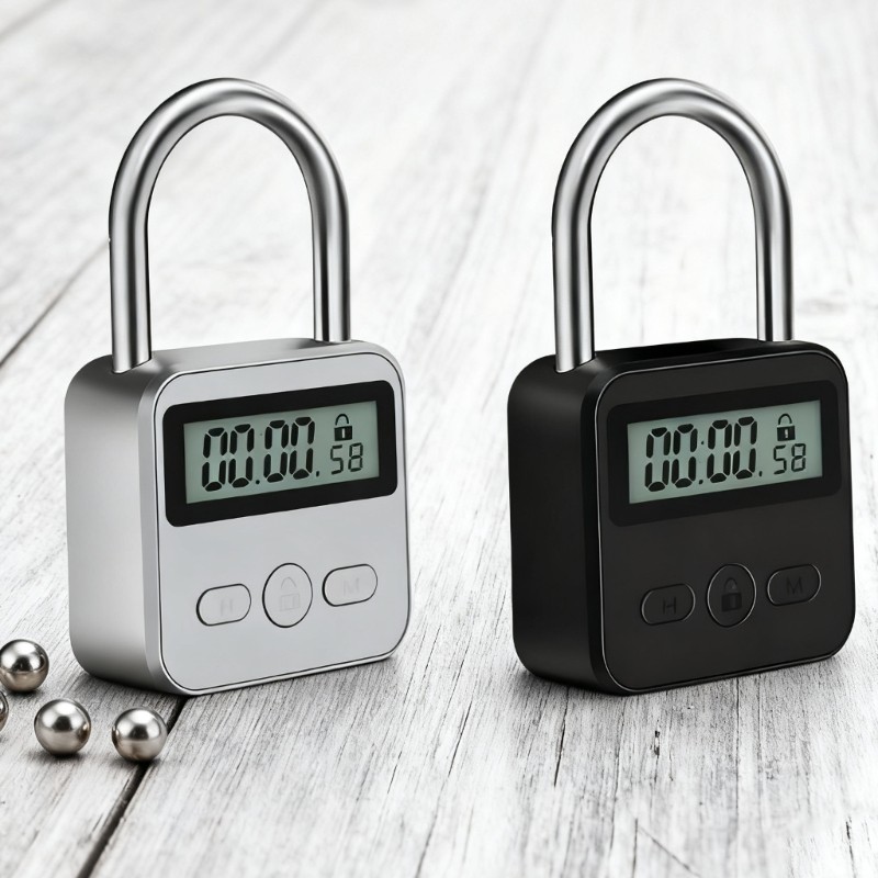 LCD Display Travel Electronic Timer Padlock Time Management Security Device