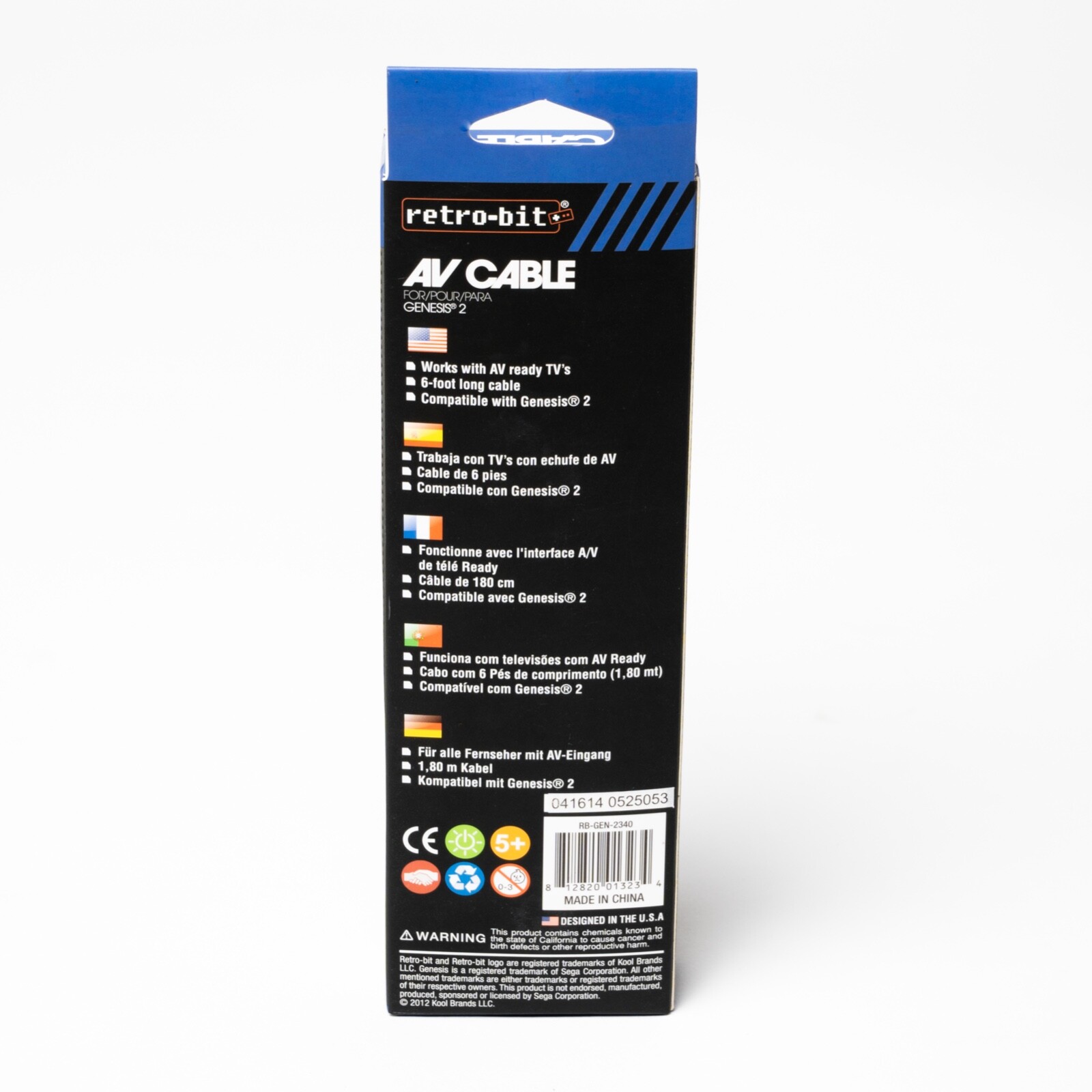Retro Bit Composite AV Cable for Sega Genesis 2 Console