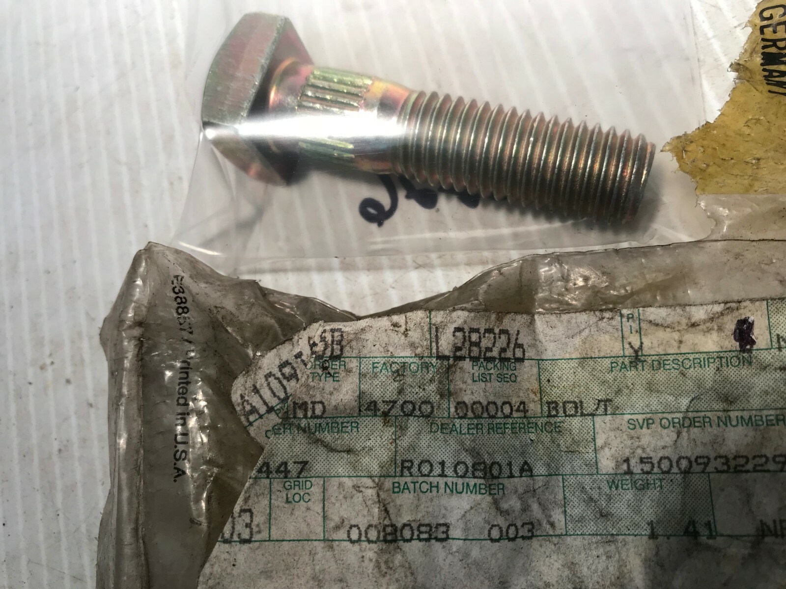 L28226  GENUINE John Deere Original Equipment  BOLT