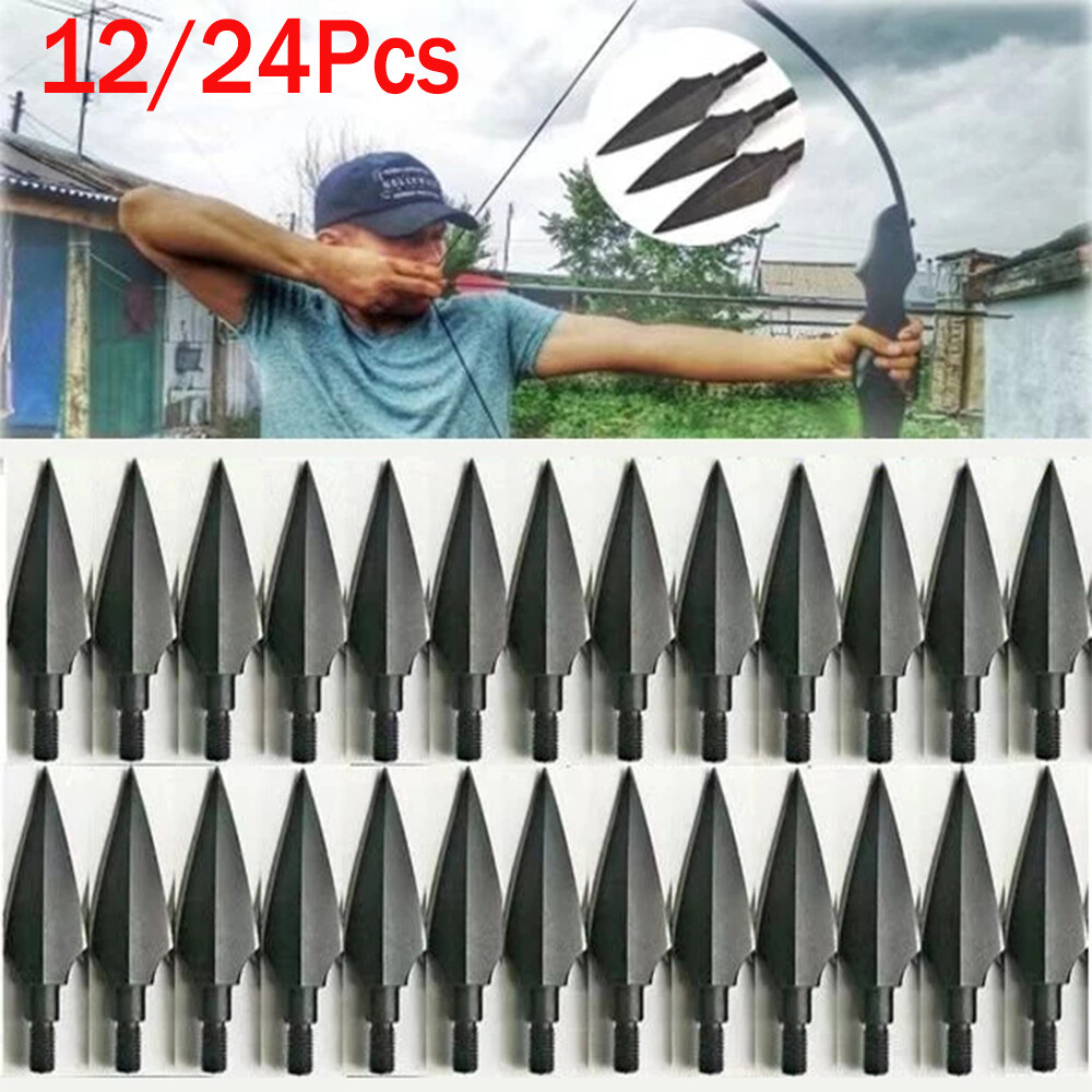 150gr Archery Arrowheads 12/24Pcs Hunting Tips Screw Points Bow Arrow Broadheads