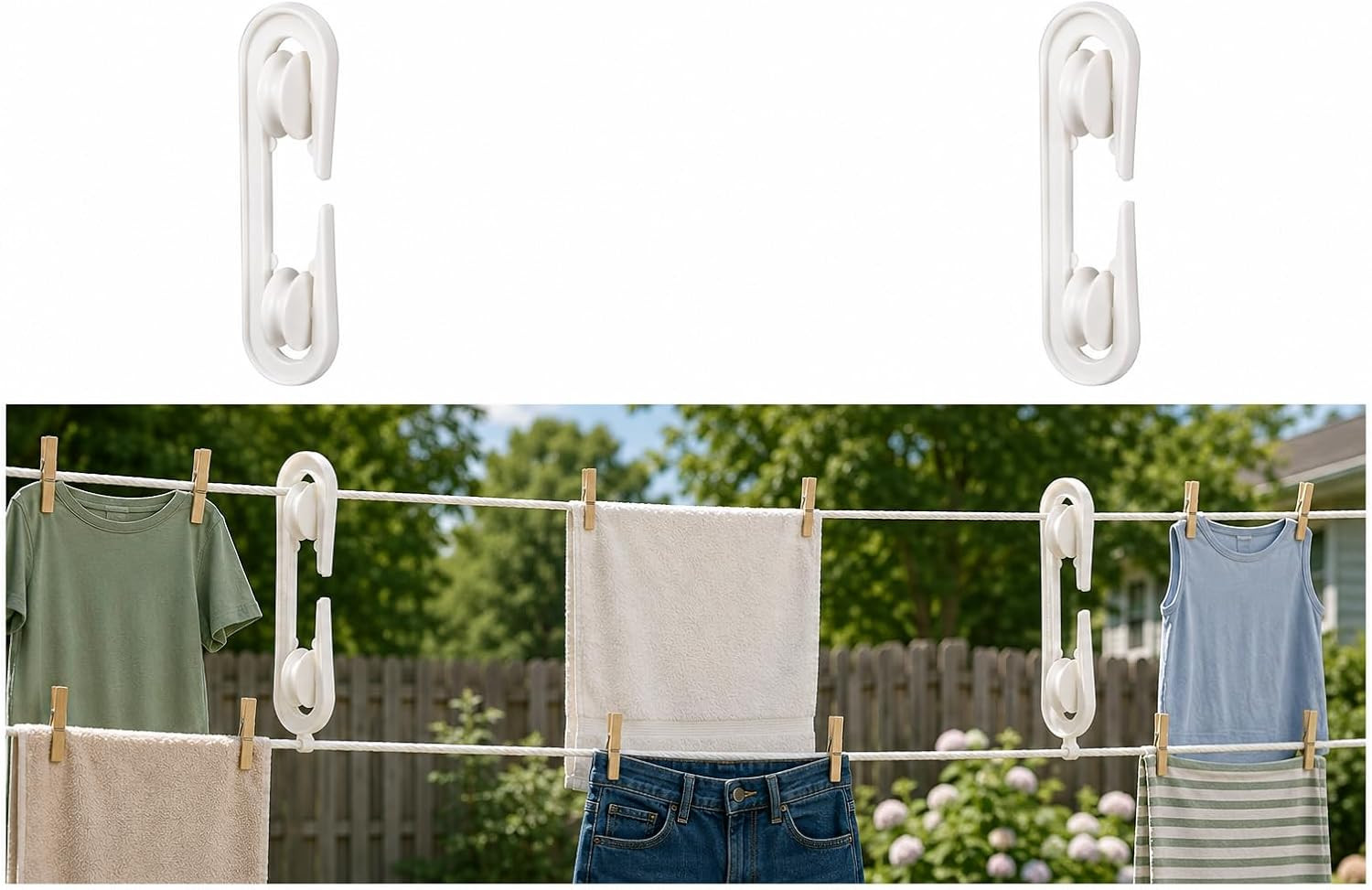 Dependable Industries 2 Pack High Grade Plastic Clothesline Spreader Weatherproo