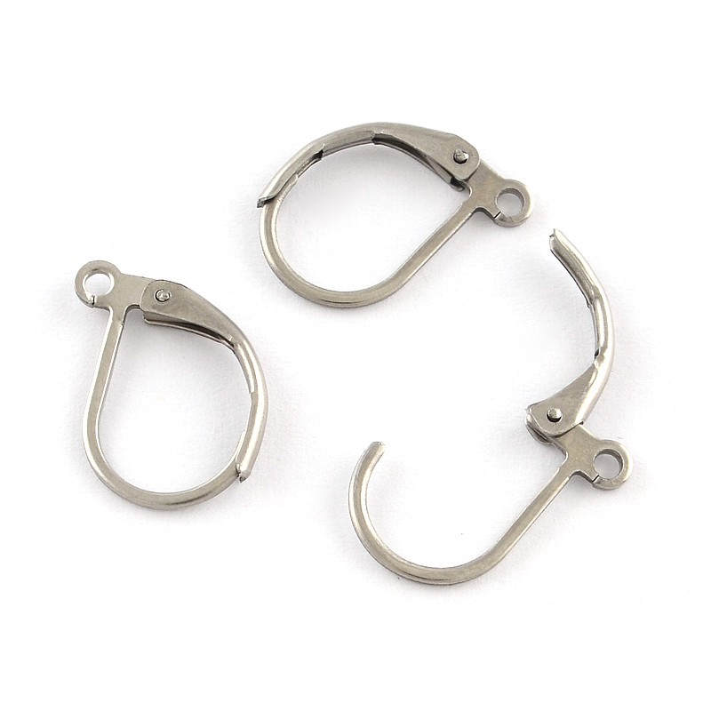 100pcs Leverback Earrings Findings with Loop Stainless Steel for Earring Jewelry