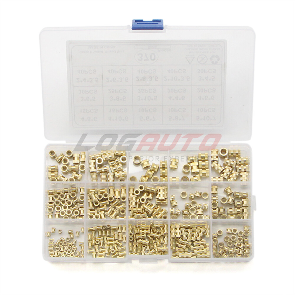 370Pcs Female Thread Solid Brass Knurled Nuts Threaded Insert Embedment M2-M5