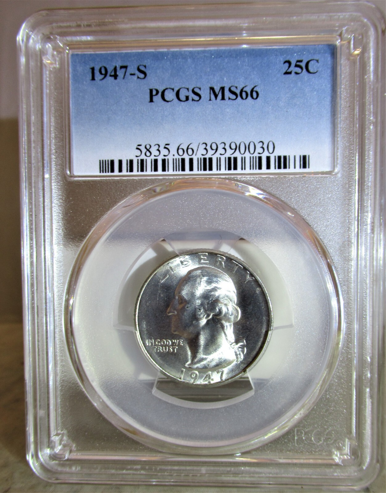 1947-S Washington Quarter 25C PCGS Certified MS66 - FREE SHIPPING  !!