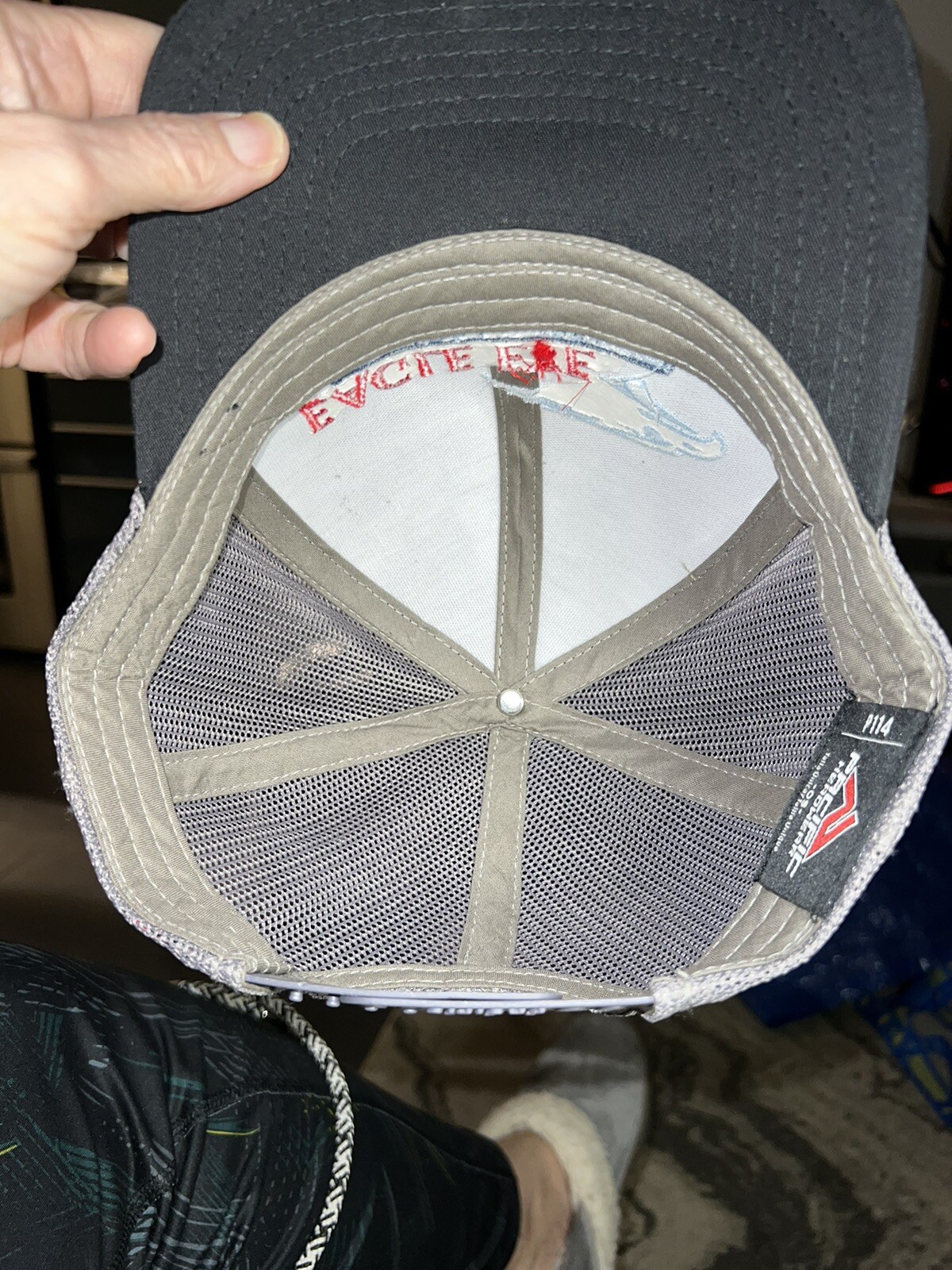 Trucker Hat Black Fabric Gray Mesh Eagle Eye Trucking Lines LLC snapback EUC Adj