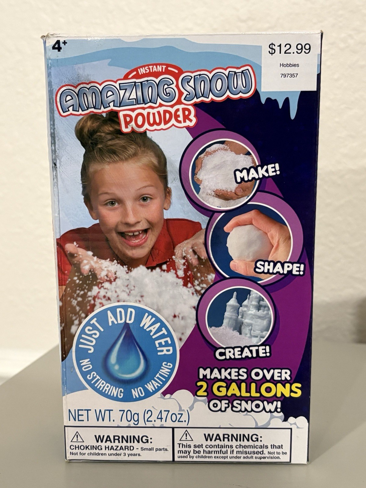 Instant Snow Powder Be Amazing Toys Makes 2 Gallons Faux Snow GIFT IDEA
