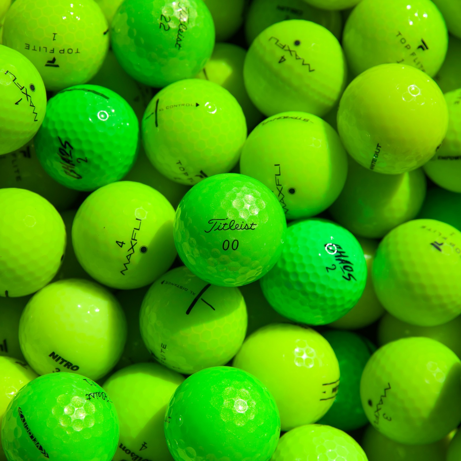 100 Green Assorted Brand Golf Balls Near Mint 5A/4A - Great Value FREE SHIPPING