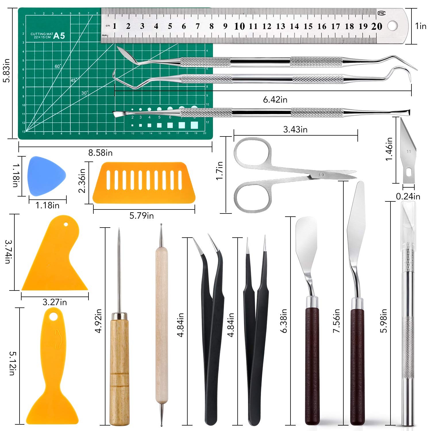 28 PCS Precision Craft Tools Set Vinyl #16873, 28pcs Scrapbooking