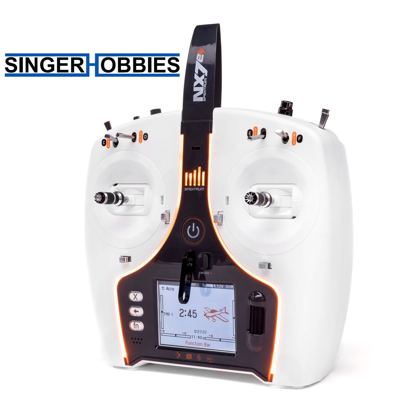 Spektrum SPMR7110 NX7+ 14-Channel DSMX Transmitter Only w/ Battery & Cable HH