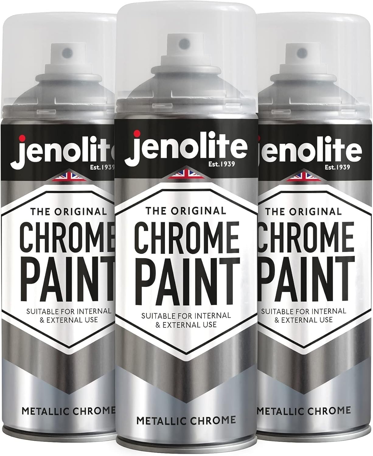 Chrome Spray Paint - Smooth Finish for Metal, Plastic & More - Multi-Surface, 3x